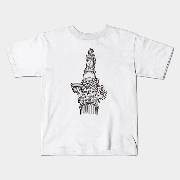 Nelson's Column London Kids T-Shirt by AdamRegester